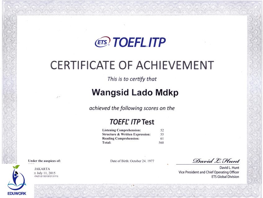 Chứng chỉ toefl