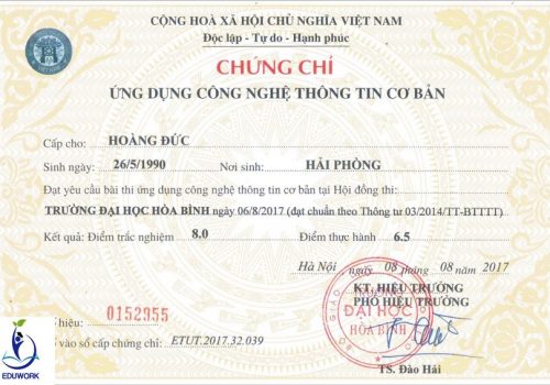 chứng chỉ tin học cơ bản