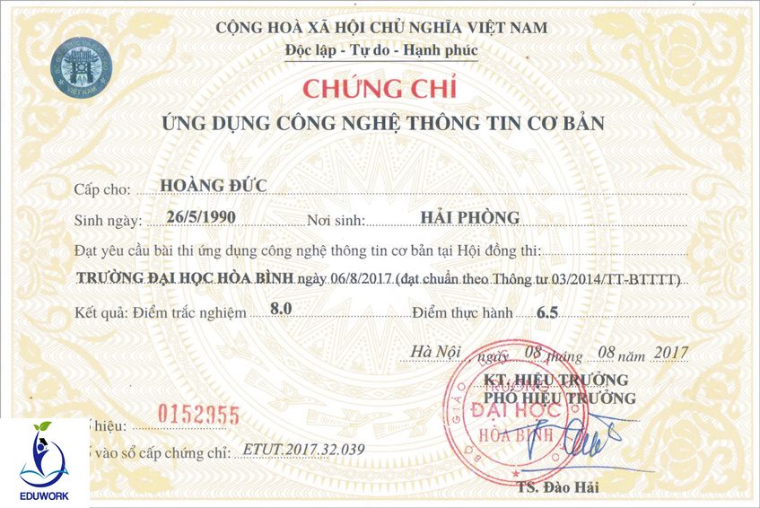 chứng chỉ tin học cơ bản