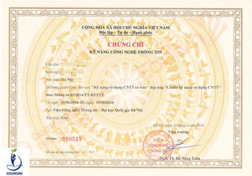 chứng chỉ tin học văn phòng