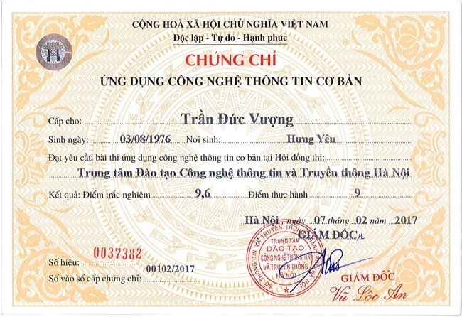 chứng chỉ tin học theo thông tư 03