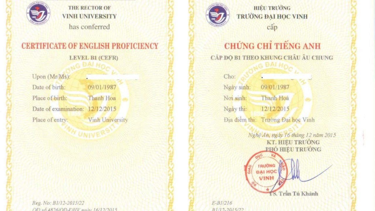 thời hạn chứng chỉ tiếng anh a2